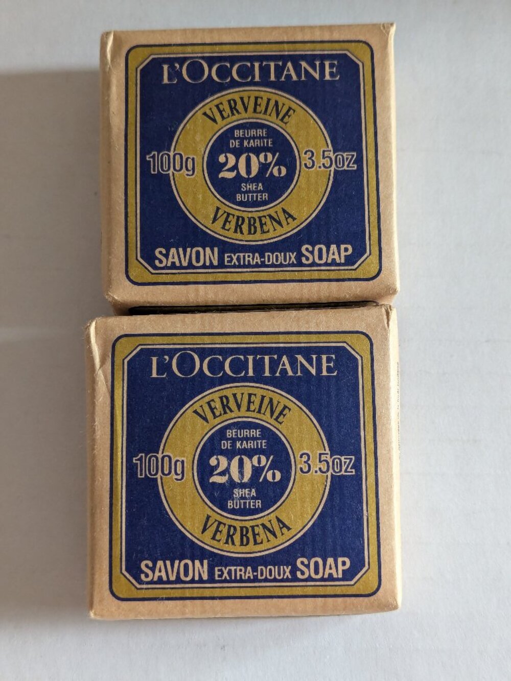 L’Occitane Verbena Shea Butter Soap 2 Bars 3.5. oz Bath Soap - NEW